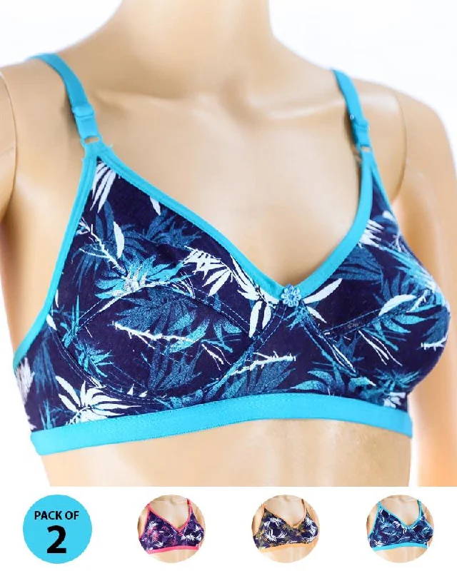 Pack of 2 Madam Bra - S5 - Non Padded Bra - Non Wired Bra Ultra-Light Bra