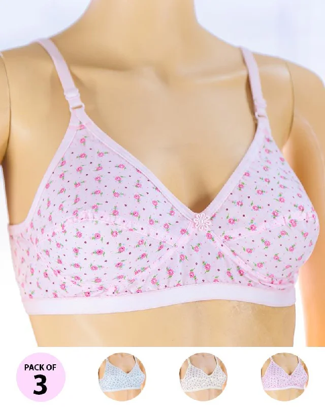 Pack of 3 Madam Bra - Safal-11 - Non Padded Bra - Non Wired Bra Supportive Sports Bra Pack of 3 Madam Bra - Safal-11 - Non Padded Bra - Non Wired Bra Supportive Sports Bra