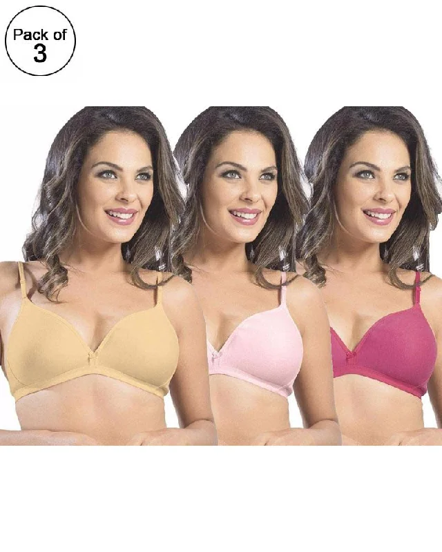 Pack of 3 - Sonari Omania Bra - Non Padded Non Wired - Imported Bra - Random Colors Daily Comfort Bra Pack of 3 - Sonari Omania Bra - Non Padded Non Wired - Imported Bra - Random Colors Daily Comfort Bra