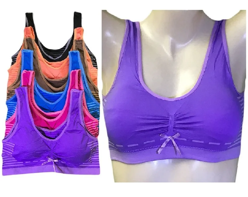 Pull-Over Sports Bras with Removable Padding Versatile Bralette Set