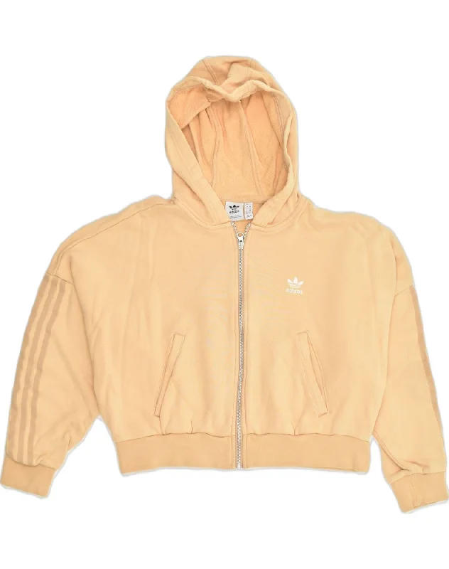 ADIDAS Womens Oversized Crop Zip Hoodie Sweater UK 12 Medium Yellow Thin Thick Dense ADIDAS Womens Oversized Crop Zip Hoodie Sweater UK 12 Medium Yellow Thin Thick Dense