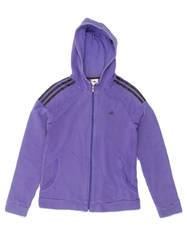 ADIDAS Womens Zip Hoodie Sweater UK 12-14 Medium Purple Cotton Stretchy Elastic Breathable ADIDAS Womens Zip Hoodie Sweater UK 12-14 Medium Purple Cotton Stretchy Elastic Breathable