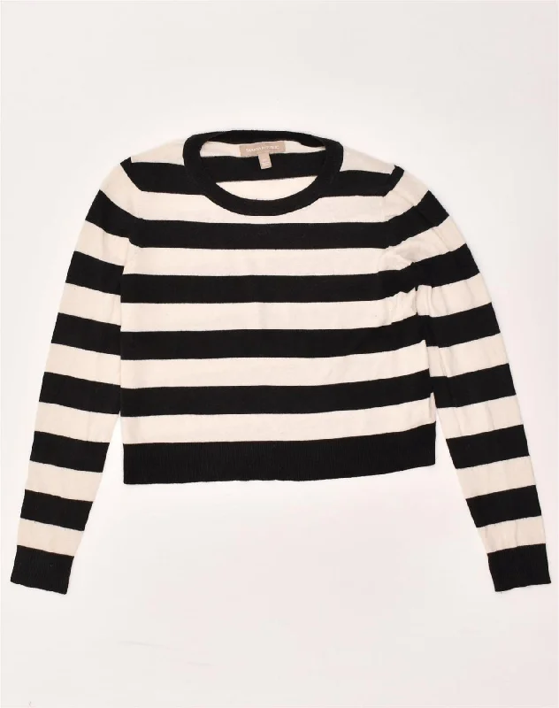 BANANA REPUBLIC Womens Crop Crew Neck Jumper Sweater UK 6 XS Black Striped Casual Formal Business BANANA REPUBLIC Womens Crop Crew Neck Jumper Sweater UK 6 XS Black Striped Casual Formal Business