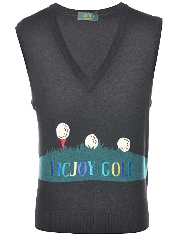 Black Sweater Vest - S Jersey Fabric Tulle Fabric Batik Fabric