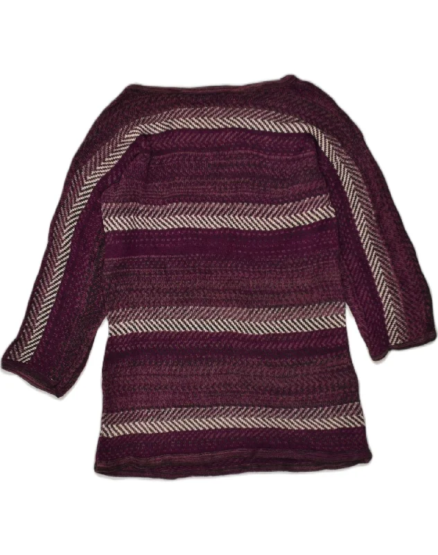 CHAPS Womens Boat Neck Jumper Sweater UK 8 Small Purple Chevron Cotton Hooded Caped Shawl Collar CHAPS Womens Boat Neck Jumper Sweater UK 8 Small Purple Chevron Cotton Hooded Caped Shawl Collar