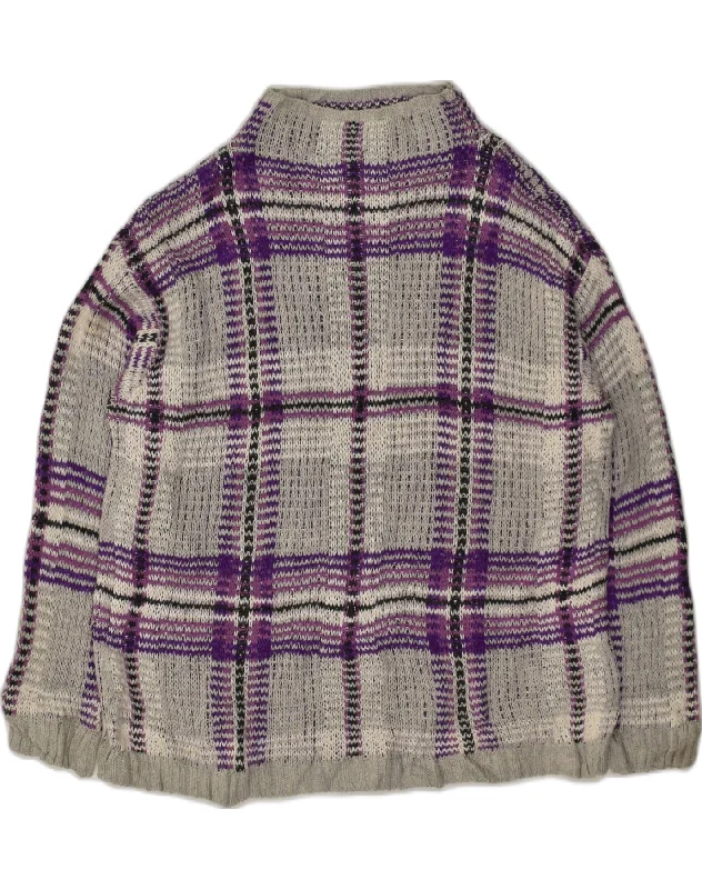 CHAPS Womens Turtle Neck Jumper Sweater UK 20 2XL Grey Check Cotton Collared Crew Neck Turtle Neck CHAPS Womens Turtle Neck Jumper Sweater UK 20 2XL Grey Check Cotton Collared Crew Neck Turtle Neck