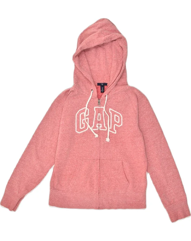 GAP Womens Graphic Zip Hoodie Sweater UK 14 Medium Pink Cotton Zippered Buttoned Snapped GAP Womens Graphic Zip Hoodie Sweater UK 14 Medium Pink Cotton Zippered Buttoned Snapped