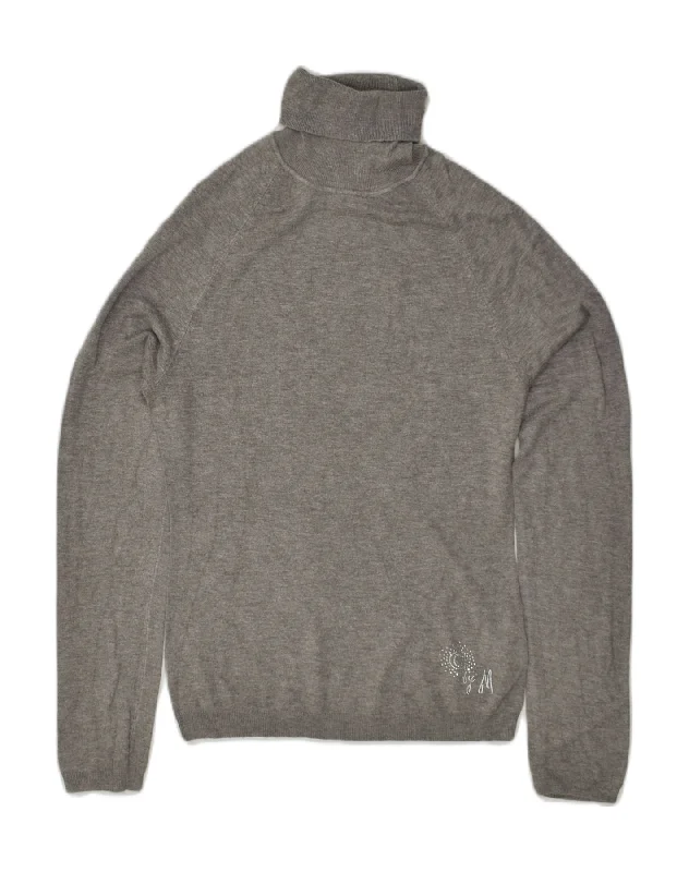 GUESS Womens Roll Neck Jumper Sweater US 3 Medium Grey Viscose Houndstooth Herringbone Solid GUESS Womens Roll Neck Jumper Sweater US 3 Medium Grey Viscose Houndstooth Herringbone Solid