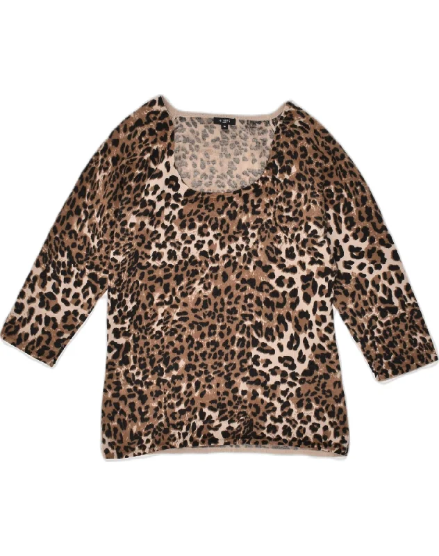 HOBBS Womens 3/4 Sleeve Crew Neck Jumper Sweater UK 16 Large Brown Wool Sweater Cotton Sweater Cashmere Sweater HOBBS Womens 3/4 Sleeve Crew Neck Jumper Sweater UK 16 Large Brown Wool Sweater Cotton Sweater Cashmere Sweater