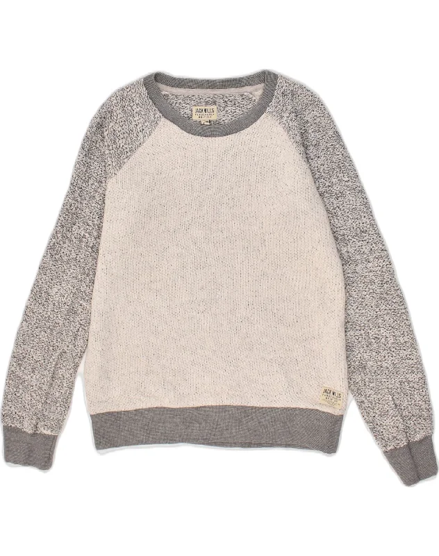 JACK WILLS Womens Boat Neck Jumper Sweater UK 10 Small Grey Colourblock Wool Fabric Cashmere Fabric Tweed Fabric JACK WILLS Womens Boat Neck Jumper Sweater UK 10 Small Grey Colourblock Wool Fabric Cashmere Fabric Tweed Fabric