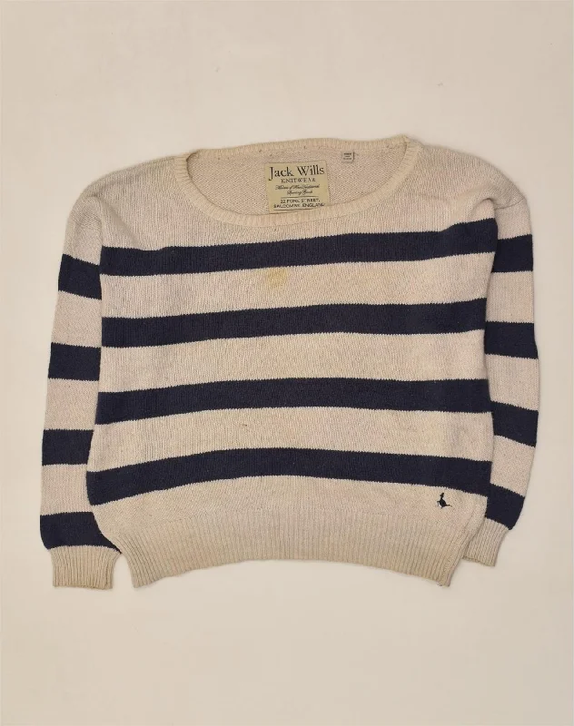 JACK WILLS Womens Boat Neck Jumper Sweater UK 14 Medium Beige Striped Polka Dot Checkered Tartan JACK WILLS Womens Boat Neck Jumper Sweater UK 14 Medium Beige Striped Polka Dot Checkered Tartan