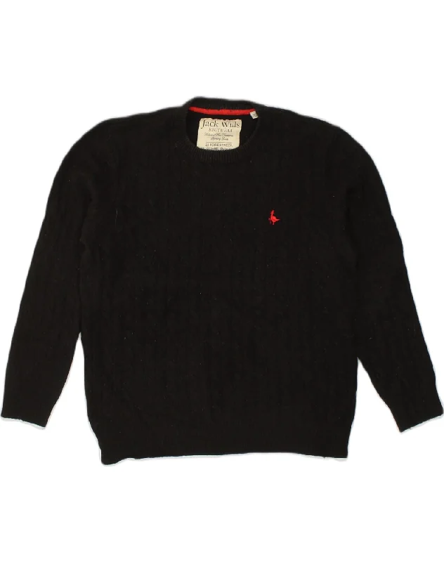 JACK WILLS Womens Crew Neck Jumper Sweater UK 18 XL Black Wool Terry Blend Velvet Blend Canvas Blend JACK WILLS Womens Crew Neck Jumper Sweater UK 18 XL Black Wool Terry Blend Velvet Blend Canvas Blend