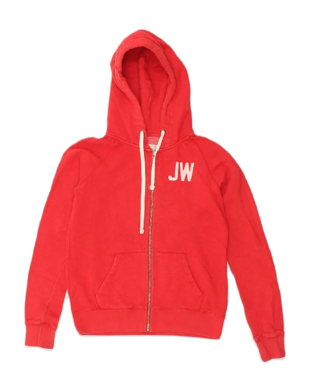 JACK WILLS Womens Graphic Zip Hoodie Sweater UK 10 Small Red Cotton Herringbone Houndstooth Plaid JACK WILLS Womens Graphic Zip Hoodie Sweater UK 10 Small Red Cotton Herringbone Houndstooth Plaid