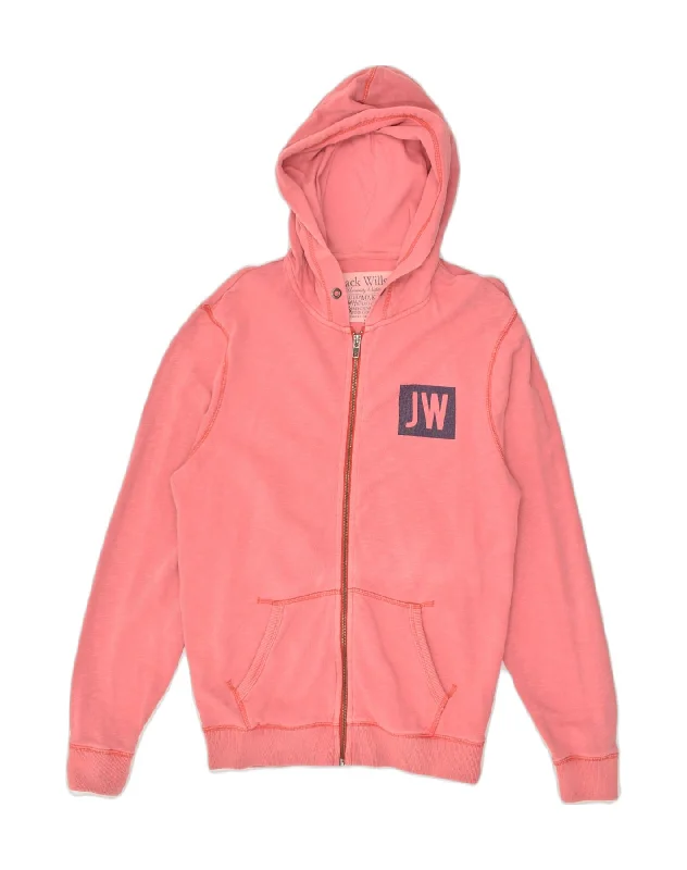 JACK WILLS Womens Graphic Zip Hoodie Sweater UK 14 Large Pink Cotton Hooded Sweater Collared Sweater Shawl Collar JACK WILLS Womens Graphic Zip Hoodie Sweater UK 14 Large Pink Cotton Hooded Sweater Collared Sweater Shawl Collar