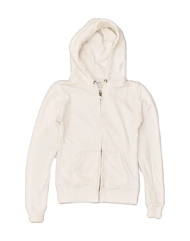 JACK WILLS Womens Graphic Zip Hoodie Sweater UK 8 Small White Cotton Layered Multi-layer Single Layer JACK WILLS Womens Graphic Zip Hoodie Sweater UK 8 Small White Cotton Layered Multi-layer Single Layer
