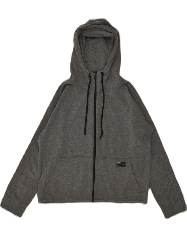 JACK WILLS Womens Zip Hoodie Sweater UK 12 Medium Grey Polyester Neon Metallic Matte JACK WILLS Womens Zip Hoodie Sweater UK 12 Medium Grey Polyester Neon Metallic Matte