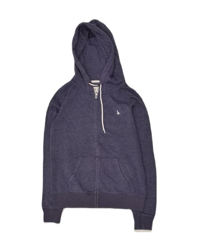 JACK WILLS Womens Zip Hoodie Sweater UK 14 Medium Blue Cotton Print Jacquard Patchwork JACK WILLS Womens Zip Hoodie Sweater UK 14 Medium Blue Cotton Print Jacquard Patchwork