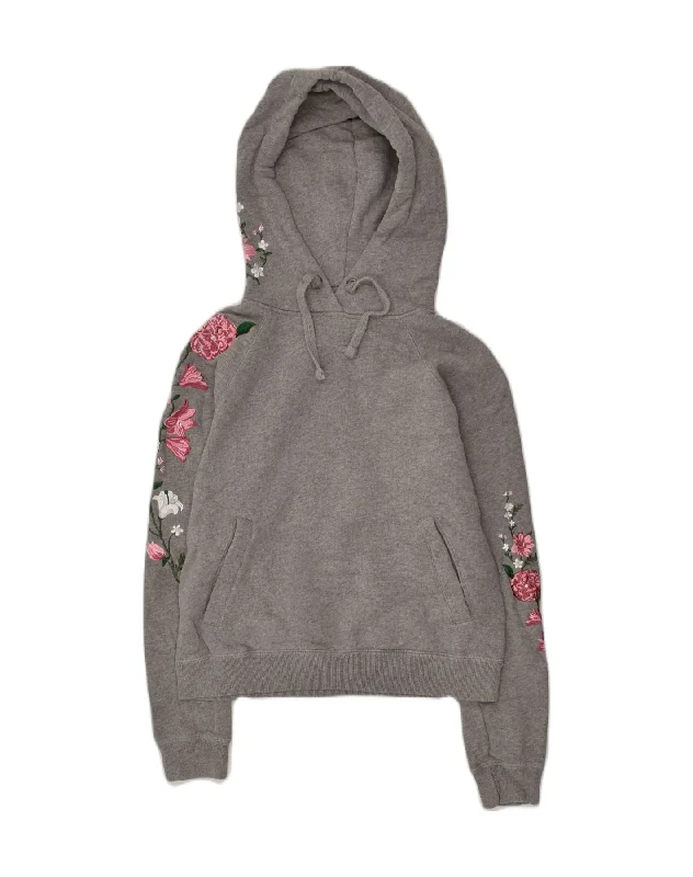 JACK WILLS Womens Zip Hoodie Sweater UK 4 XS Grey Floral Cotton Houndstooth Herringbone Solid JACK WILLS Womens Zip Hoodie Sweater UK 4 XS Grey Floral Cotton Houndstooth Herringbone Solid
