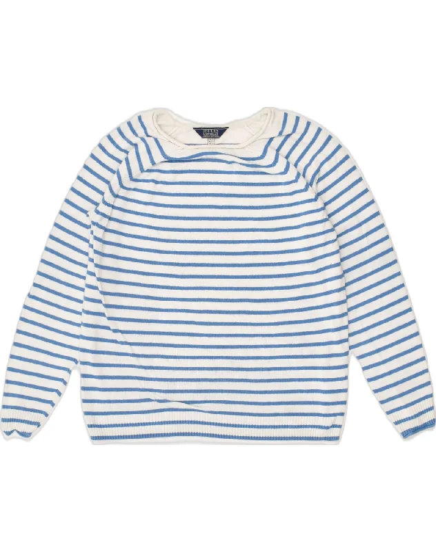 JOULES Womens Boat Neck Jumper Sweater UK 12 Medium Blue Striped Linen Iron Safe Non-Iron Wrinkle Free JOULES Womens Boat Neck Jumper Sweater UK 12 Medium Blue Striped Linen Iron Safe Non-Iron Wrinkle Free