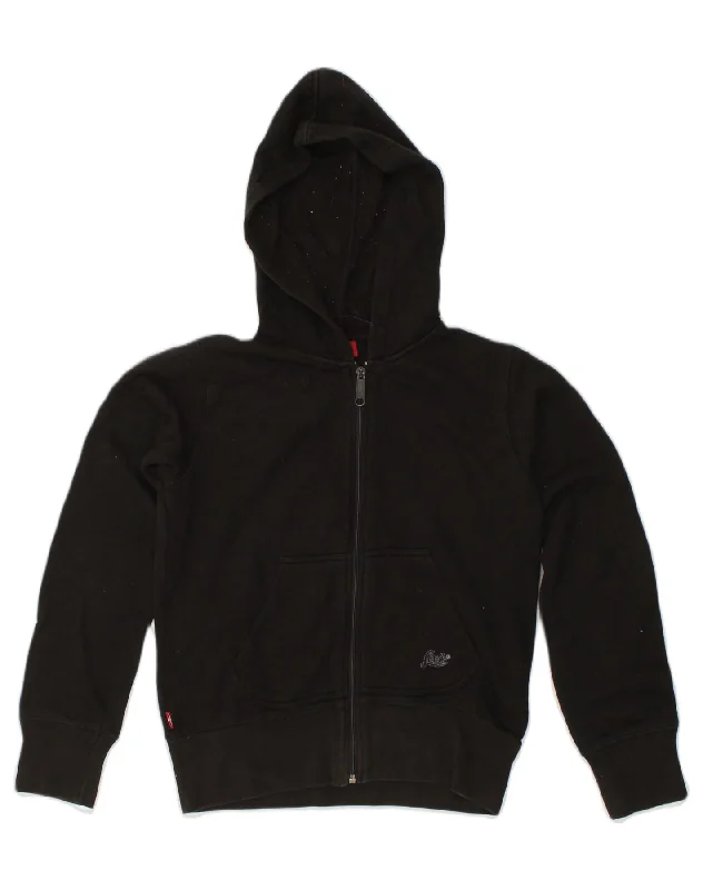 LEVI'S Womens Zip Hoodie Sweater UK 10 Small Black Cotton Houndstooth Herringbone Solid LEVI'S Womens Zip Hoodie Sweater UK 10 Small Black Cotton Houndstooth Herringbone Solid
