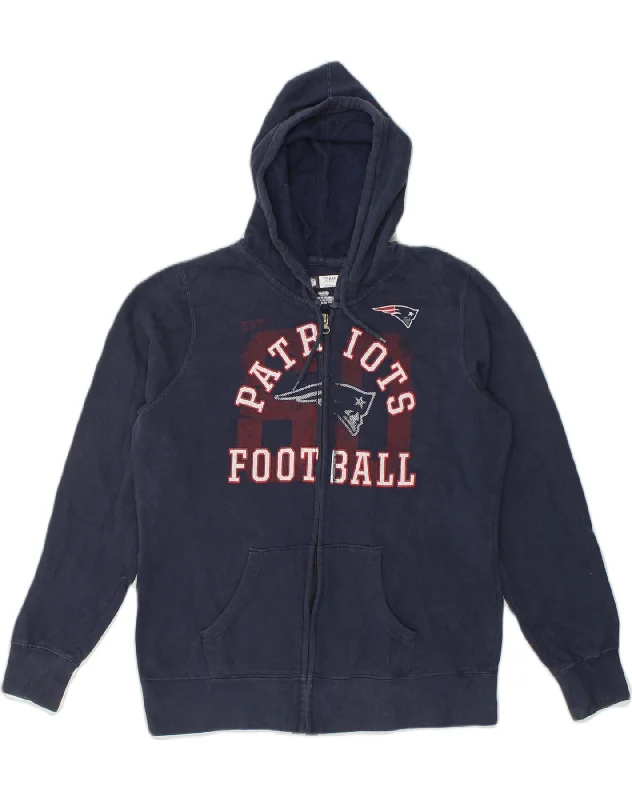NFL Womens Patriots Graphic Zip Hoodie Sweater UK 14 Medium Navy Blue Lace Blend Ribbed Blend Corduroy Blend NFL Womens Patriots Graphic Zip Hoodie Sweater UK 14 Medium Navy Blue Lace Blend Ribbed Blend Corduroy Blend