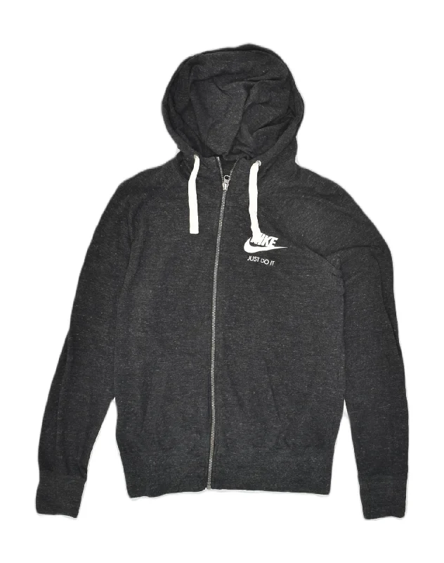 NIKE Womens Zip Hoodie Sweater UK 14 Medium Grey Flecked Cotton Casual Formal Business NIKE Womens Zip Hoodie Sweater UK 14 Medium Grey Flecked Cotton Casual Formal Business