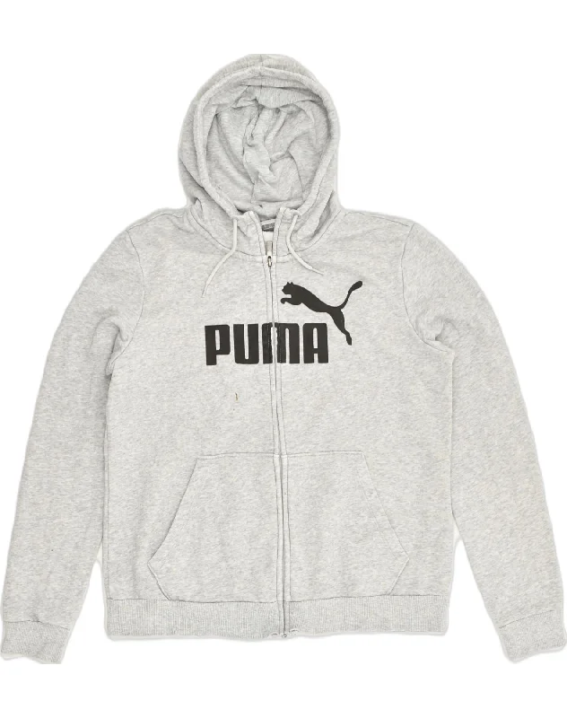PUMA Womens Graphic Zip Hoodie Sweater UK 16 Large Grey Cotton High Neck Crew Neck V-Neck PUMA Womens Graphic Zip Hoodie Sweater UK 16 Large Grey Cotton High Neck Crew Neck V-Neck