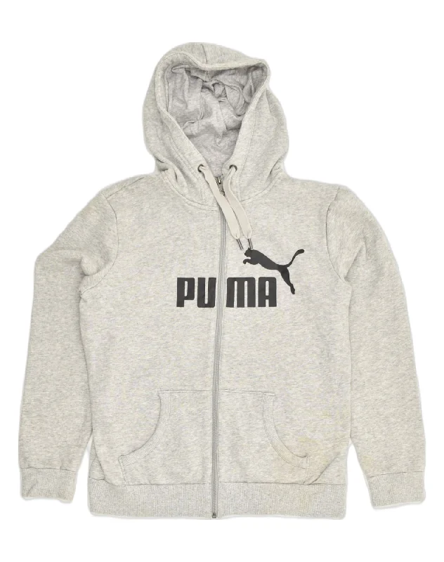 PUMA Womens Graphic Zip Hoodie Sweater UK 16 Large Grey Cotton Long Sweater Short Sweater Cropped Sweater PUMA Womens Graphic Zip Hoodie Sweater UK 16 Large Grey Cotton Long Sweater Short Sweater Cropped Sweater
