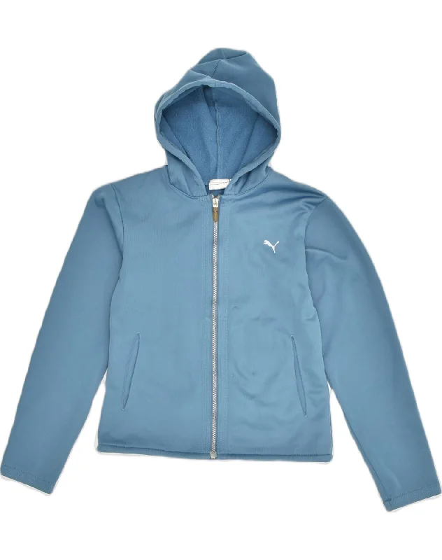 PUMA Womens Zip Hoodie Sweater UK 10 Small Blue Sweater Knitwear Pullover