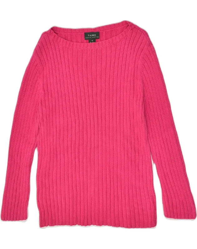 RALPH LAUREN Womens Boat Neck Jumper Sweater UK 18 XL Pink Cotton Chenille Blend Fleece Blend Nylon Blend RALPH LAUREN Womens Boat Neck Jumper Sweater UK 18 XL Pink Cotton Chenille Blend Fleece Blend Nylon Blend