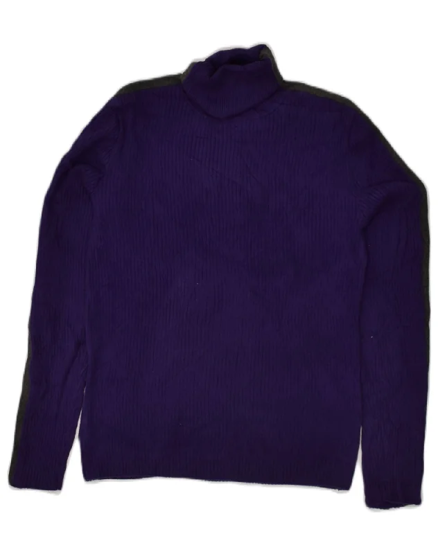 RALPH LAUREN Womens Roll Neck Jumper Sweater UK 12 Medium Purple Cotton Collared Crew Neck Turtle Neck RALPH LAUREN Womens Roll Neck Jumper Sweater UK 12 Medium Purple Cotton Collared Crew Neck Turtle Neck