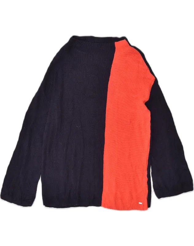 TOMMY HILFIGER Womens Boat Neck Jumper Sweater UK 10 Small Navy Blue Faux Fur Fabric Real Fur Fabric Shearling Fabric TOMMY HILFIGER Womens Boat Neck Jumper Sweater UK 10 Small Navy Blue Faux Fur Fabric Real Fur Fabric Shearling Fabric