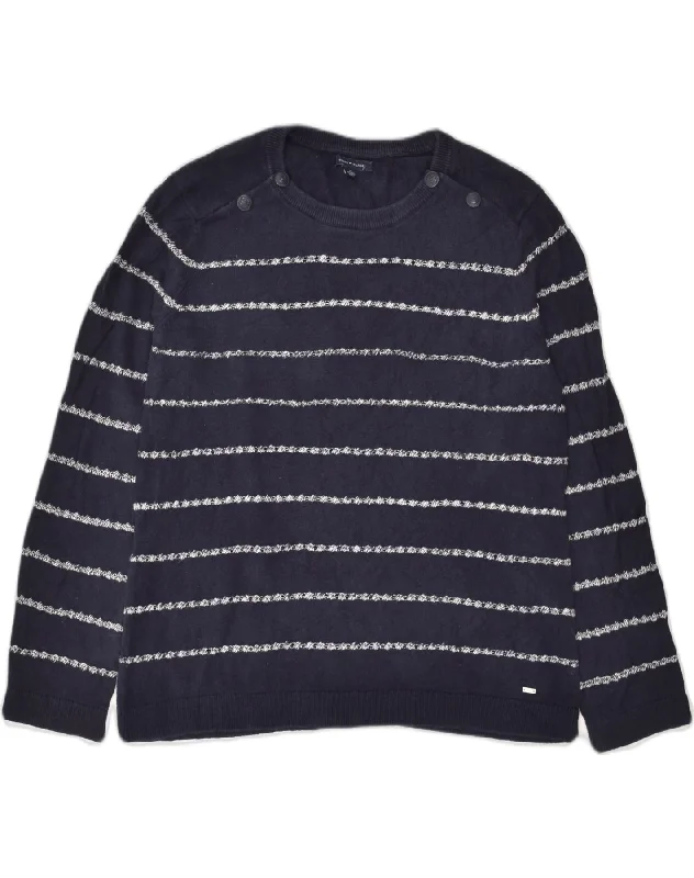 TOMMY HILFIGER Womens Boat Neck Jumper Sweater UK 18 XL Navy Blue Striped Striped Floral Plaid TOMMY HILFIGER Womens Boat Neck Jumper Sweater UK 18 XL Navy Blue Striped Striped Floral Plaid