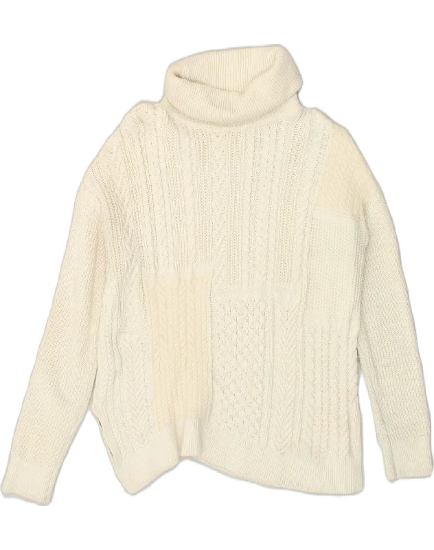 TOMMY HILFIGER Womens Roll Neck Jumper Sweater UK 8 Small Off White Cotton Collared Crew Neck Turtle Neck TOMMY HILFIGER Womens Roll Neck Jumper Sweater UK 8 Small Off White Cotton Collared Crew Neck Turtle Neck