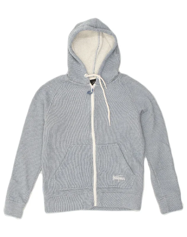 TRESPASS Womens Zip Hoodie Sweater UK 14 Medium Blue Polyester Print Jacquard Patchwork TRESPASS Womens Zip Hoodie Sweater UK 14 Medium Blue Polyester Print Jacquard Patchwork