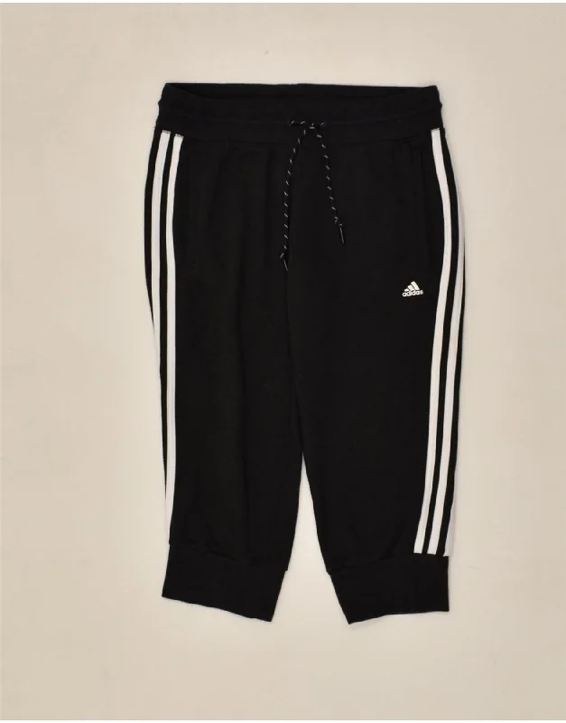 ADIDAS Womens Capri Tracksuit Trousers UK 10 Small Black Polyester Trousers trendy modern ADIDAS Womens Capri Tracksuit Trousers UK 10 Small Black Polyester Trousers trendy modern