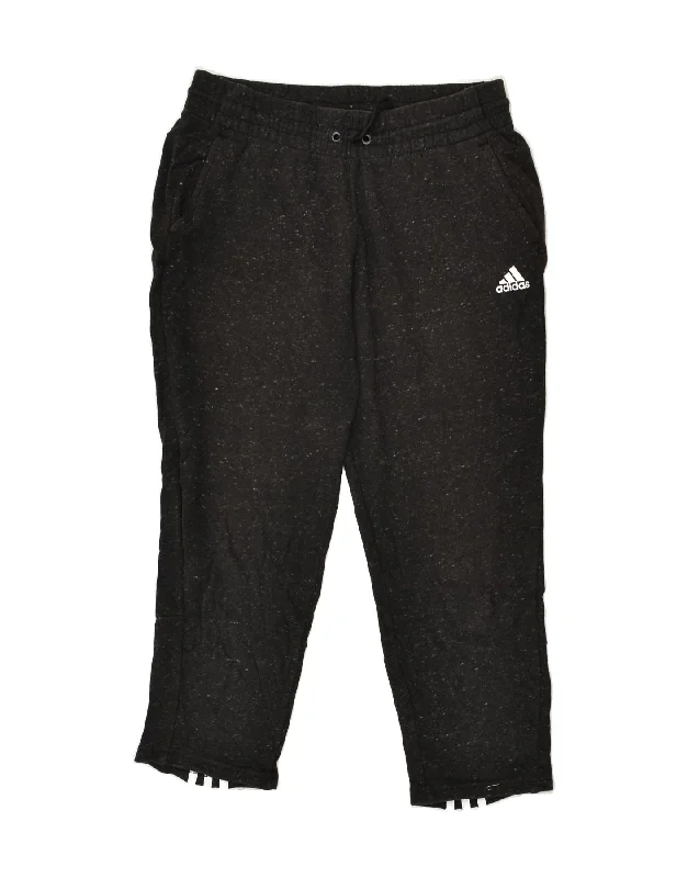 ADIDAS Womens Capri Tracksuit Trousers UK 12/14 Medium Black Cotton Trousers Flared Retro ADIDAS Womens Capri Tracksuit Trousers UK 12/14 Medium Black Cotton Trousers Flared Retro