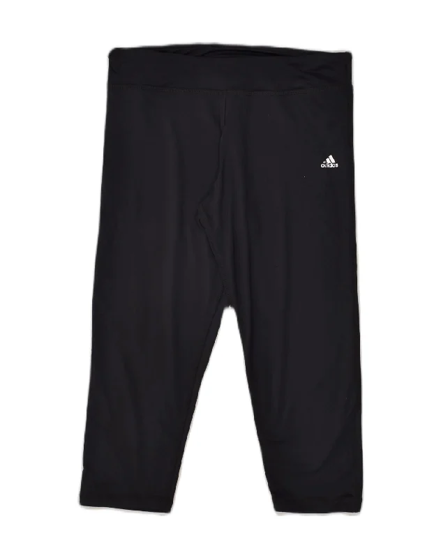 ADIDAS Womens Capri Tracksuit Trousers UK 12/14 Medium Black Polyester Trousers Travel Practical ADIDAS Womens Capri Tracksuit Trousers UK 12/14 Medium Black Polyester Trousers Travel Practical