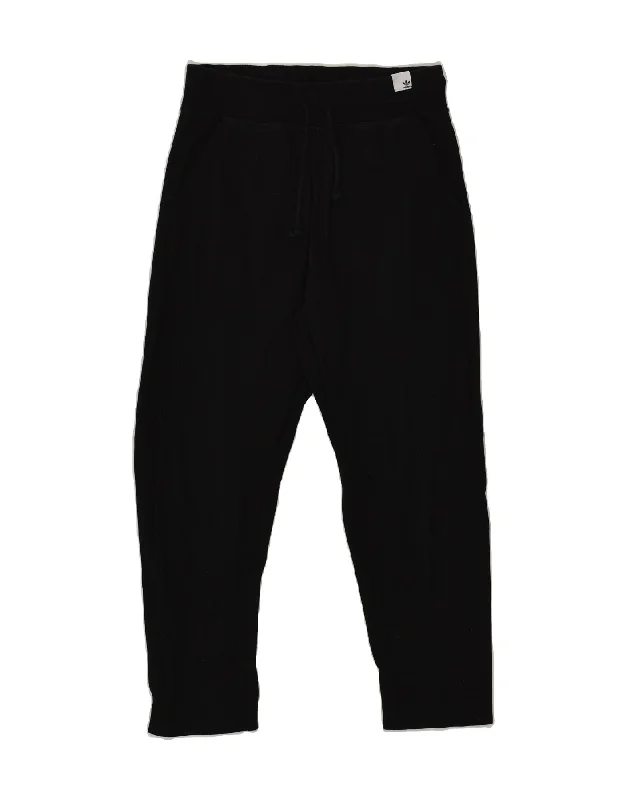 ADIDAS Womens Crop Tracksuit Trousers UK 8 Small Black Cotton Trousers luxurious high-end ADIDAS Womens Crop Tracksuit Trousers UK 8 Small Black Cotton Trousers luxurious high-end