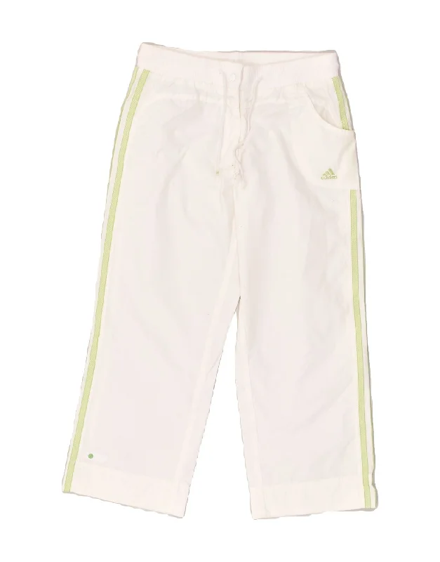 ADIDAS Womens Crop Tracksuit Trousers UK 8 Small White Polyester Trousers luxurious premium ADIDAS Womens Crop Tracksuit Trousers UK 8 Small White Polyester Trousers luxurious premium