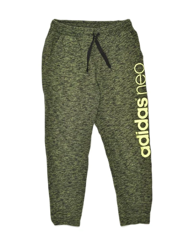 ADIDAS Womens Graphic Tracksuit Trousers Joggers UK 14 Medium Green Trousers Yoga Stretchy ADIDAS Womens Graphic Tracksuit Trousers Joggers UK 14 Medium Green Trousers Yoga Stretchy