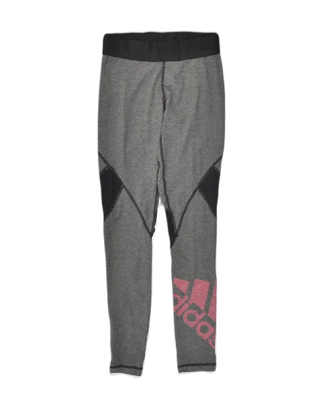ADIDAS Womens Graphic Tracksuit Trousers UK 4/6 XS Grey Colourblock Trousers Prom Sequined ADIDAS Womens Graphic Tracksuit Trousers UK 4/6 XS Grey Colourblock Trousers Prom Sequined