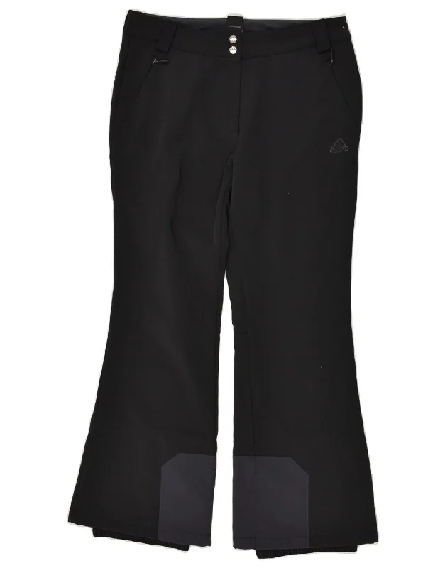 ADIDAS Womens Ski Trousers UK 16 Large Black Polyester Trousers trendy modern