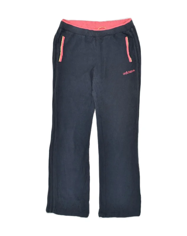 ADIDAS Womens Tracksuit Trousers UK 14 Large Navy Blue Cotton Trousers Elastic Waist Soft ADIDAS Womens Tracksuit Trousers UK 14 Large Navy Blue Cotton Trousers Elastic Waist Soft
