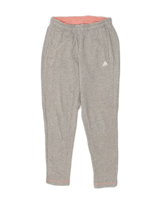 ADIDAS Womens Tracksuit Trousers UK 4-6 XS Grey Cotton Trousers Custom Made