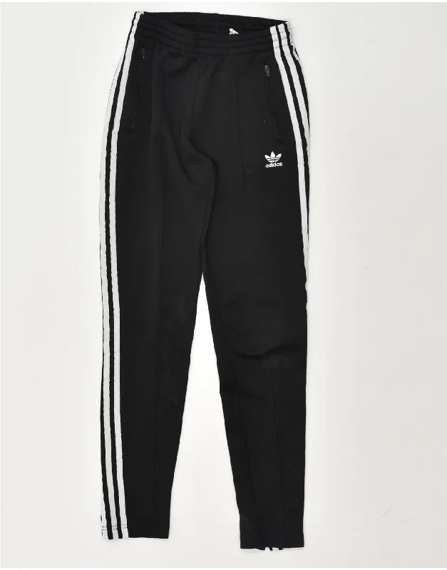ADIDAS Womens Tracksuit Trousers UK 4 XS Black Cotton Trousers cozy comfortable