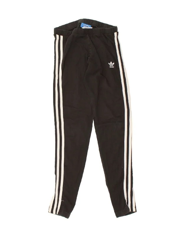 ADIDAS Womens Tracksuit Trousers UK 8 Small  Black Cotton Trousers Cargo pockets