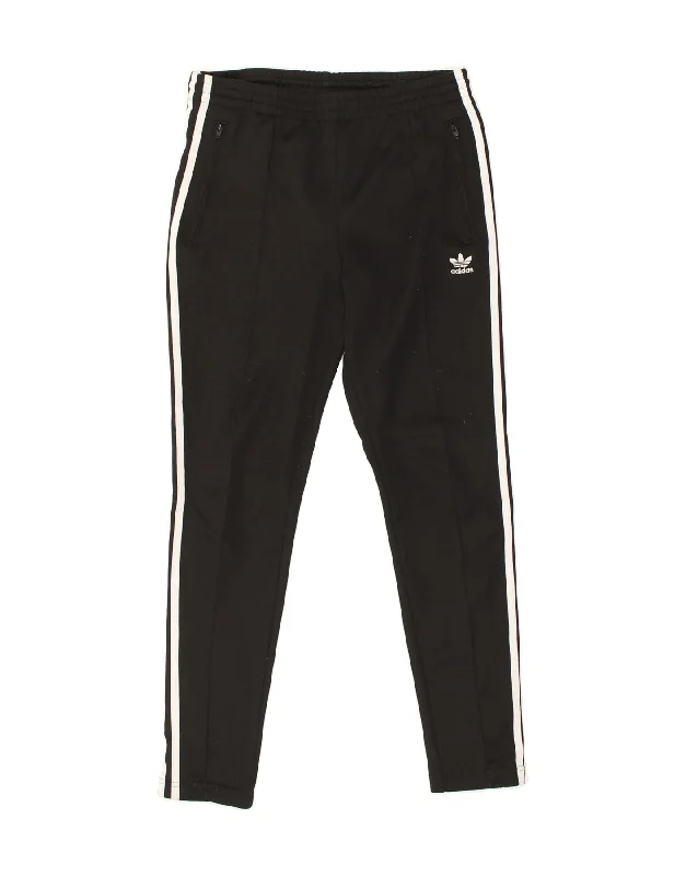 ADIDAS Womens Tracksuit Trousers UK 8 Small Black Polyester Trousers Office Stylish