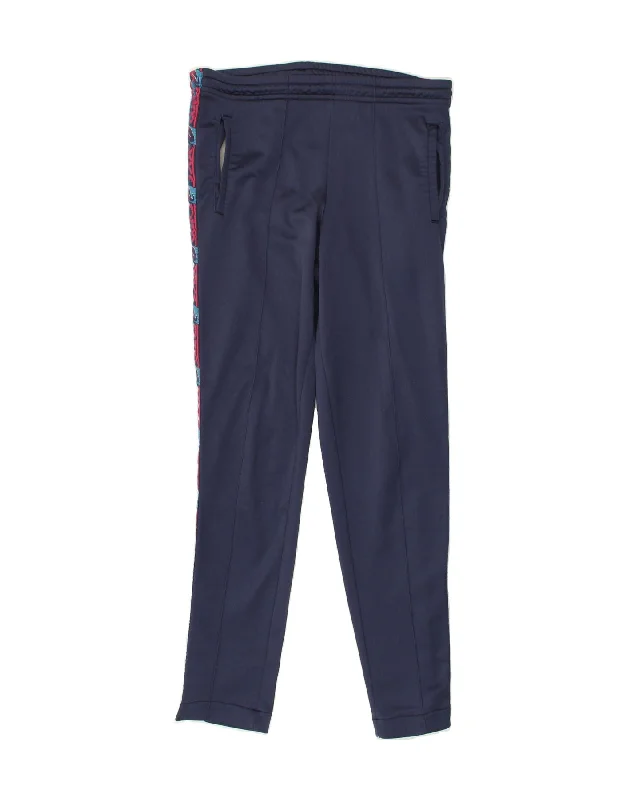 ASICS Womens Tracksuit Trousers Size 44 XL Blue Nylon Trousers sophisticated sleek
