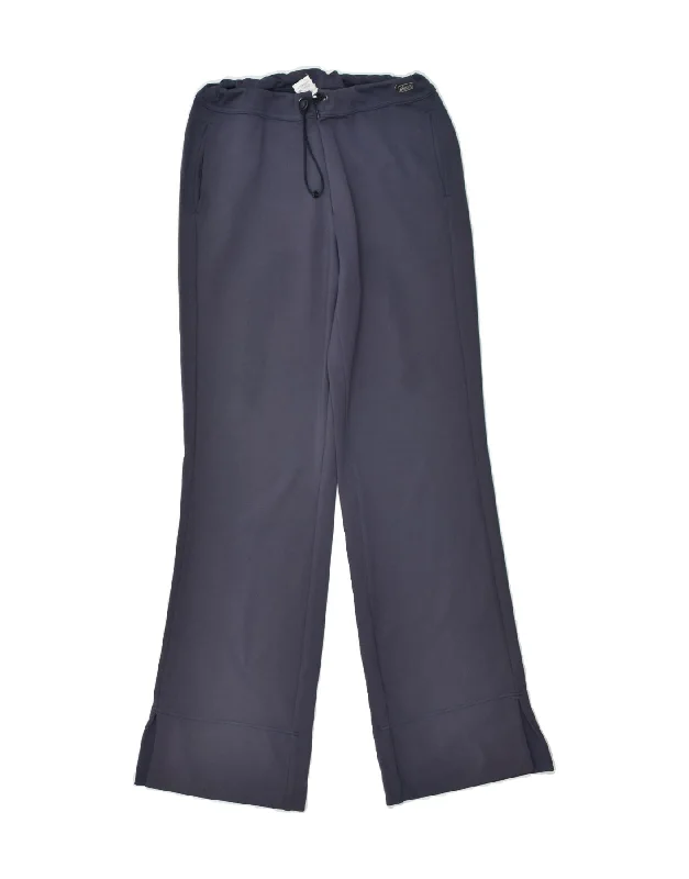 ASICS Womens Tracksuit Trousers UK 12 Medium Grey Nylon Trousers Silk Elegant
